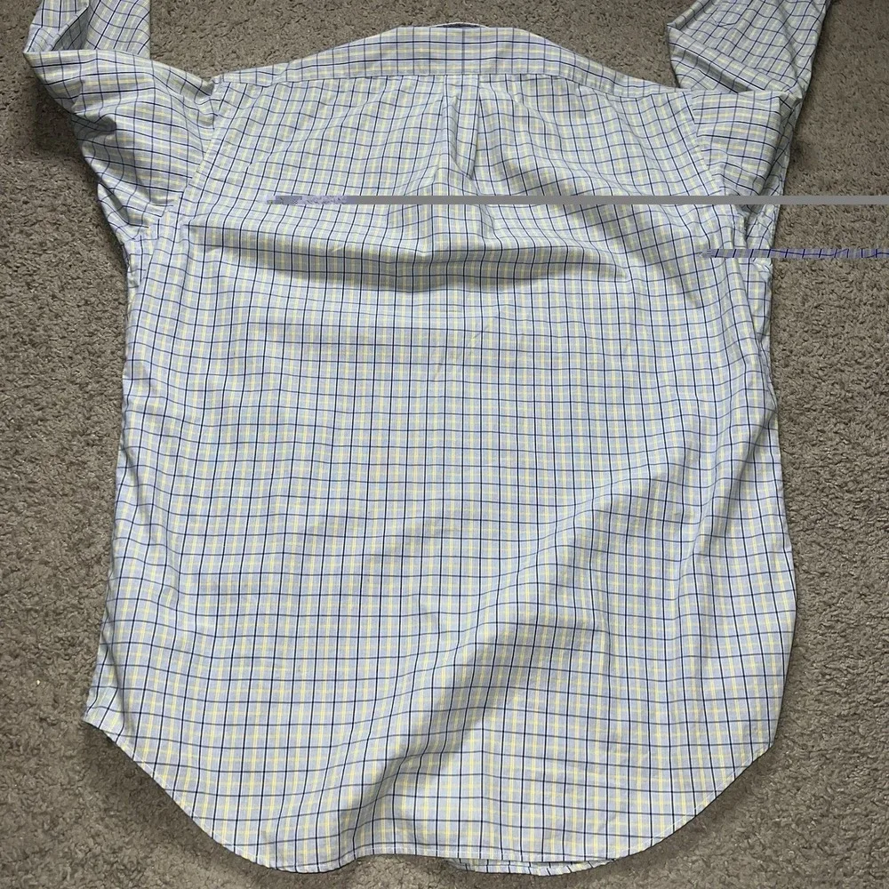 Polo Ralph Lauren Yarmouth Button Shirt Men's Size 16 32/33 Blue Yellow‎ Plaid